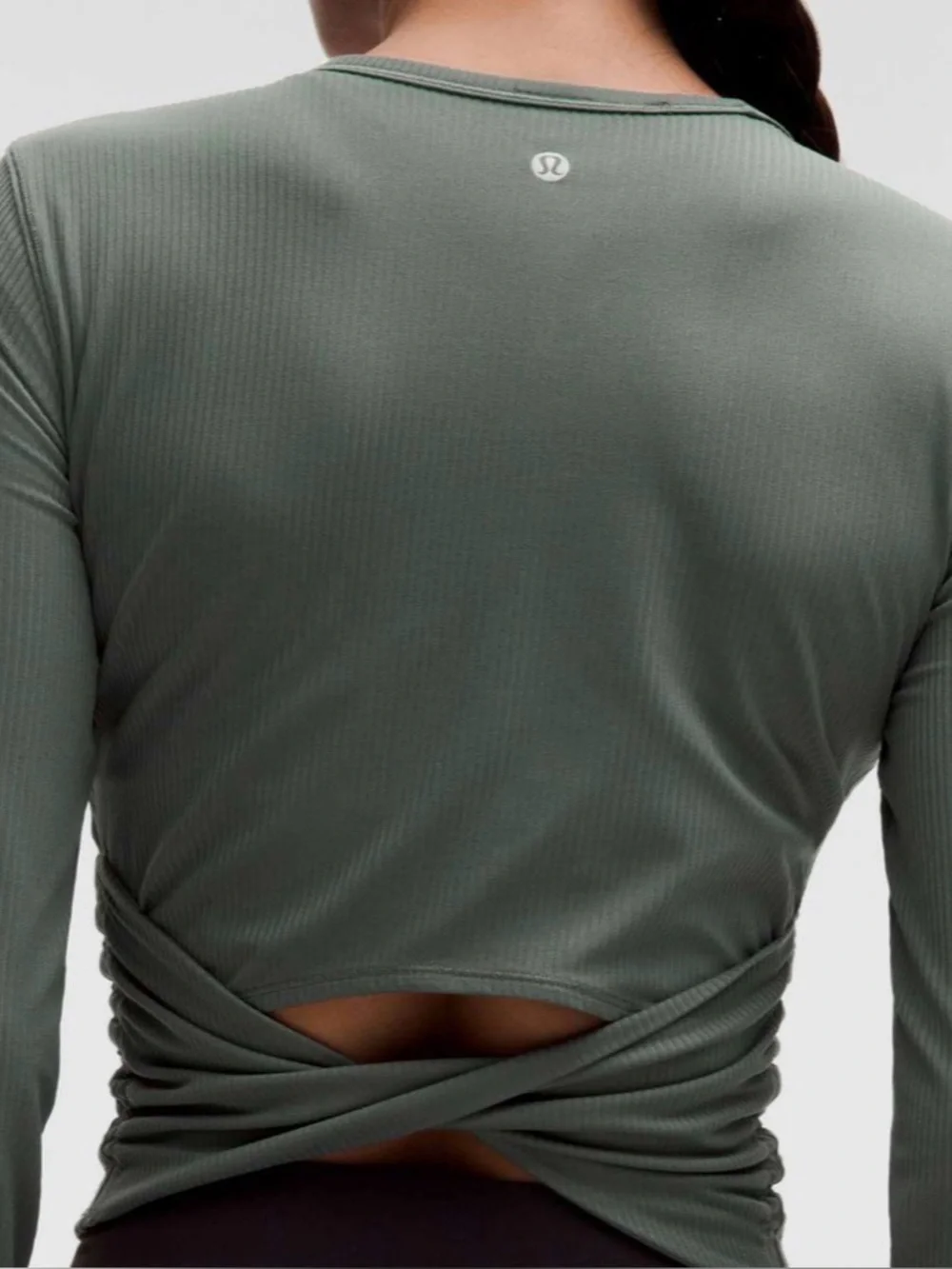 Lululemon All It Takes Back-Twist Ribbed Long-Sleeve Gym Workout Running Shirt